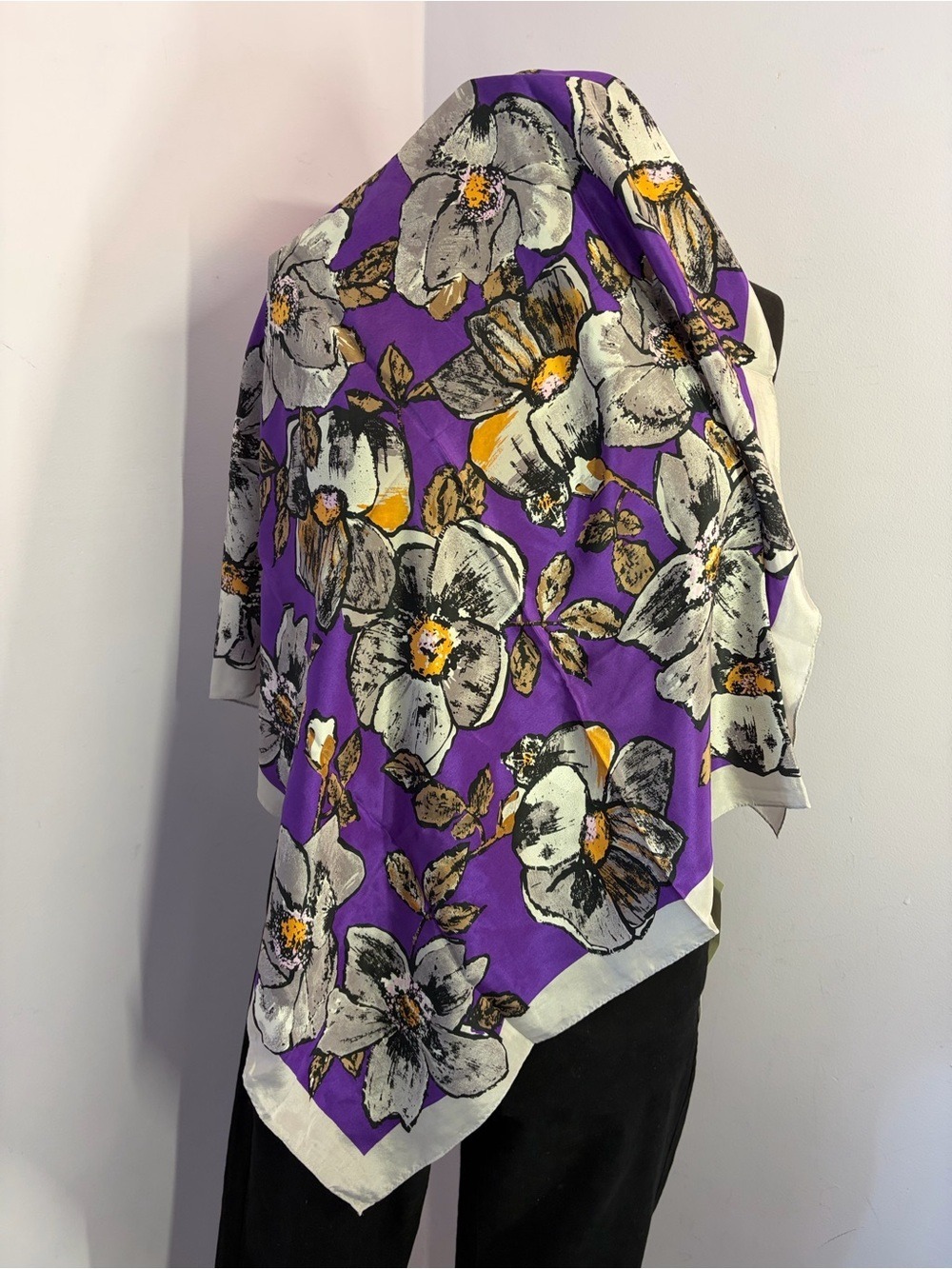 Vintage Silk Scarf, Adrienne Vittadini - Picture 3 of 6